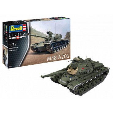 KIT PARA MONTAR REVELL TANQUE DE GUERRA M48 A2CG 1/35 235 PEÇAS REV 03287